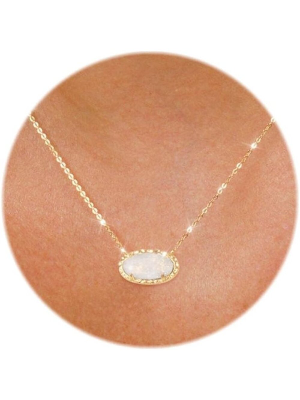 Trendy Gold Dainty Necklace for Women | Cute Gemstone Pendant Jewelry